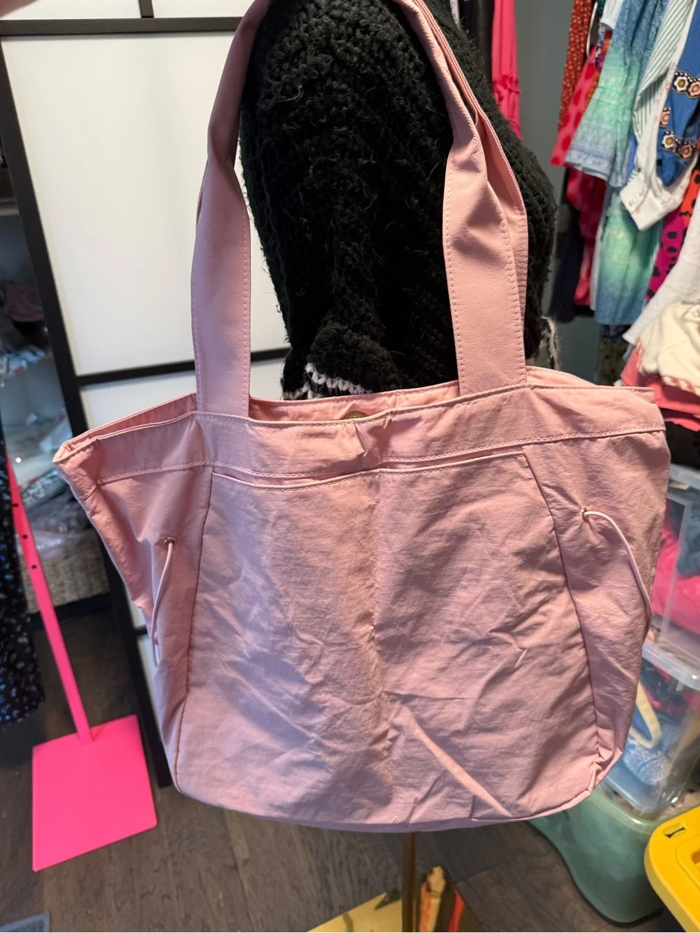 Pink Multi Pocket Large Tote Bag nwot